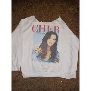 CHER Believe Custom Cut Neck Sweater Sz L To XL